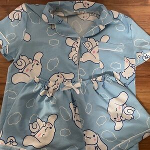 SHEIN Blue Cartoon Print Pajama Set